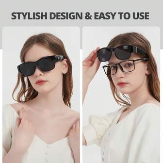 Trysee polariserade solglasögon med överdrag för kvinnor, UV400-skyddande solglasögon för bilkörning