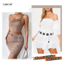 Turquoise Concho Belt Women - Silver Western Waist Chain - Boho Belt 53 Inch - Turquoise Belts For Dresses - Bohemian Style Accessories - Multicolor 672 - View 4