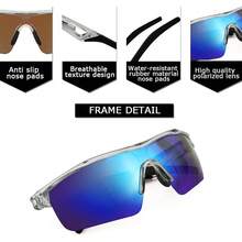 FEISEDY Gafas de sol deportivas polarizadas para niños y niñas TR90 marco niños adolescentes ciclismo lentes de sol B2454 - Blanco-azul - Ver 1