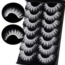 White Lashes Natural Look Eyelashes Halloween White Eyelashes Eye Lashes Band Lashes Halloween Cosplay Lash Extensions Wispy False Lashes Pairs - B-Lông mi Halloween - Xem 9