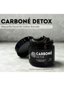 Mascarilla Facial Detox de Carbó Activado - Arcilla Pura, Cera de Arroz y Extracto de Benjuí - Limpieza Profunda, de Grasa y Reducció de Poros - Apto para Todo Tipo de Piel, 60g - Multicolor - Ver 3