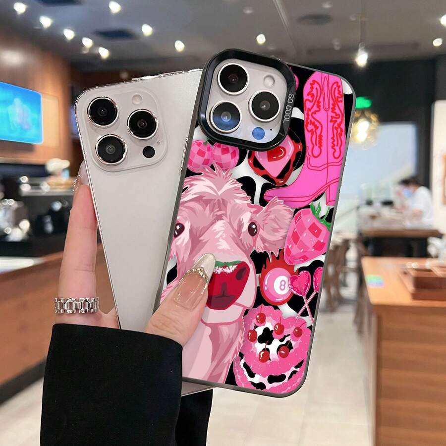 Qué vaca más linda Qué funda de teléfono Compatible con fundas de teléfono 17 16 Pro Max 15 Pro Max 13 y 12 Hecho de material de TPU, brinda protección contra golpes y caídas Es un gran regalo para familiares, amigos, novios, novias y Halloween - Negro - Ver 1