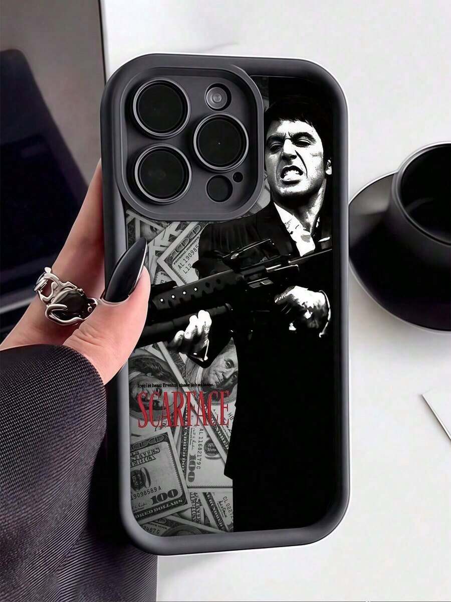 1pc Anime 1pc Black Dollar Bill Gangster Graphic Full Coverage TPU Shockproof Phone Case Compatible With Apple 16, 15, 14, 13, 12, 11 Pro Max And Seriessummer  17 Pro Max Case  17 Case  17 Pro Case  17 Plus Case Clear Phone Case  16 Case  16 Plus Case - 1pc - 查看 1