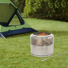 Fire Pit Folding Smokeless Firepit Stainless Steel Portable Outdoor Firepit Fire Pits For Outside Camping - Silver - View 2