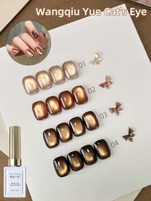 MISSMONDAY 1 Piece 15ml Meet Autumn Cat's Eye Magnetic Gel Nail Polish Removable UV LED Light Nail Polish Nail Enhancer DIY For Women - Magnetic Stick Not Included - Nhiều màu - Xem 3