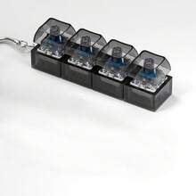 2 piezas Juguete Fidget de teclado, Llavero de teclado LED, Clicker de yema de dedo, Llavero antiestrés, Colgante divertido para niños y niñas, Teclado antiestrés de 4 en 1 blanco y ruidoso para la ansiedad y la descompresión - Negro azabache - Ver 9