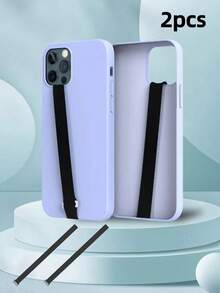 1pc Plain Silicone Elastic Phone Handstrap Gifts For Mother, Family, Friends, Birthday, Holiday Phone Charm, Phone Chain