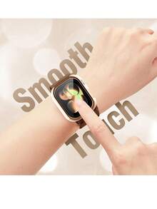 2-in-1 Nylon Sportuhrenarmband und Gehäuse, kompatibel mit Apple Watch Armbändern und Gehäusen in den Größen 40mm, 41mm, 42mm, 44mm, 45mm, 46mm und 49mm. Weiches, atmungsaktives und elastisches Sportuhrenarmband. Stoßfestes und kratzfestes PC und gehärtetes Glas 2-in-1 Uhrengehäuse. Kompatibel mit Apple Watch Ultra/11/10/9/8/7/6/5/4/SE für Herren und Damen. Einfach zu tragen, empfindliche Berührung. - Braunes Armband + Gehäuse aus Roségold - Übersicht 4