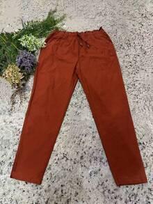 Women's Plusd Pants In Stretch Twill Fabric - Gỗ đỏ - Xem 5