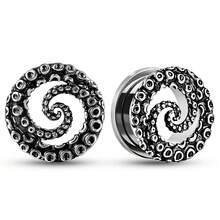 2PCS 316L Stainless Steel Punk Halloween Ear Gauges Plugs Expander Ear Tunnel Stretcher Piercing Body Jewelry Cool Gift