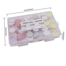 Easy Nail 90 قطعة طقم معالجة الأظافر والقدم الاحترافي بورق صنفرة بحبيبات 180/240/320 ذاتي اللصق مع لاصق خلفي شبيه بأقراص الحفر، صفيحة طحن معدنية ومزيل - حجم كامل لعناية الأظافر