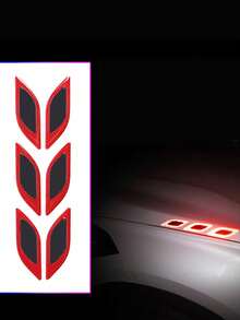 6 piezas de tiras decorativas reflectantes anti-colisión para automóviles que se pueden adherir a los guardabarros, puertas y parachoques. Se pueden identificar claramente por la noche y son accesorios de para automóviles.