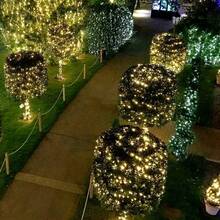 CHIGO شريط إضاءة LED بطول 50 متر (164 قدم) – سلك إضاءة دقيق ب- 500 مصباح LED، لون أبيض دافئ/متعدد الألوان، سلك نحاسي أخضر، قابس مقاوم للماء بمعيار IP65، بكرة إضاءة مرنة مع جهاز تحكم عن بعد للاستخدام الداخلي والخارجي. - قابس اتحاد أوروبي نوع F (220 إلى 240 فولت) - مشاهدة 8