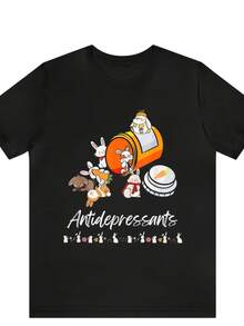 Bunny Lover T-Shirt, Cute Bunnies Anpressants Medicine Shirt, Rabbit Lover Shirt, Bunny Mama Shirt, Easter Day Gift For Bunny Lover Shirt - 款式16 - 查看 1