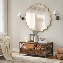 Modern Wavy Gold Frame Wall Mirror Decorative Accent For Living Room Bedroom Vanity Decor