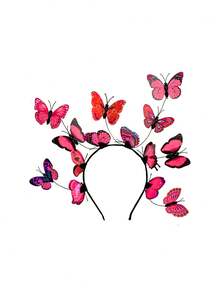 1pc Butterfly Fascinator Hat Monarch Butterfly Headband Crown Tea Party Garden Party Butterfly Themed Parties Costume Headpiece(Butterfly Pattern Random) - A - View 10