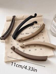 Set de 5 piezas/3 piezas/1 paquete de pinzas para el cabello de plástico ligero en forma de plátano de 11 cm/4,33 pulgadas de color negro/caqui/marrón para mujer, de estilo minimalista y unicolor, adecuadas para uso diario, fiestas, trabajo, ideales para peinarse durante el lavado de cara y la ducha, a juego con maquillaje y atuendos, pinza para el cabello en forma de plátano, cabello, rizado, relleno de calcetines, regalos de relleno de calcetines para mujeres, regalos, relleno de calcetines, relleno de calcetines para adultos, relleno de calcetines para adultos, accesorios para mujeres, relleno de calcetines, accesorio de cabello de mayoría de edad, ideas de regalo para mujeres, relleno de calcetines de belleza - Multicolor - Ver 16