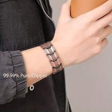 1 pieza Pulsera magnética ajustable, accesorio de joyería para hombres - Rojo - Ver 5