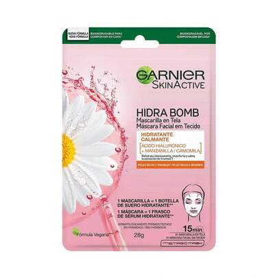 Mascarilla Facial en Tela Hidratante y Calmante con Ácido Hialurónico Natural - Fragancia de, para Todos Tipos de Piel