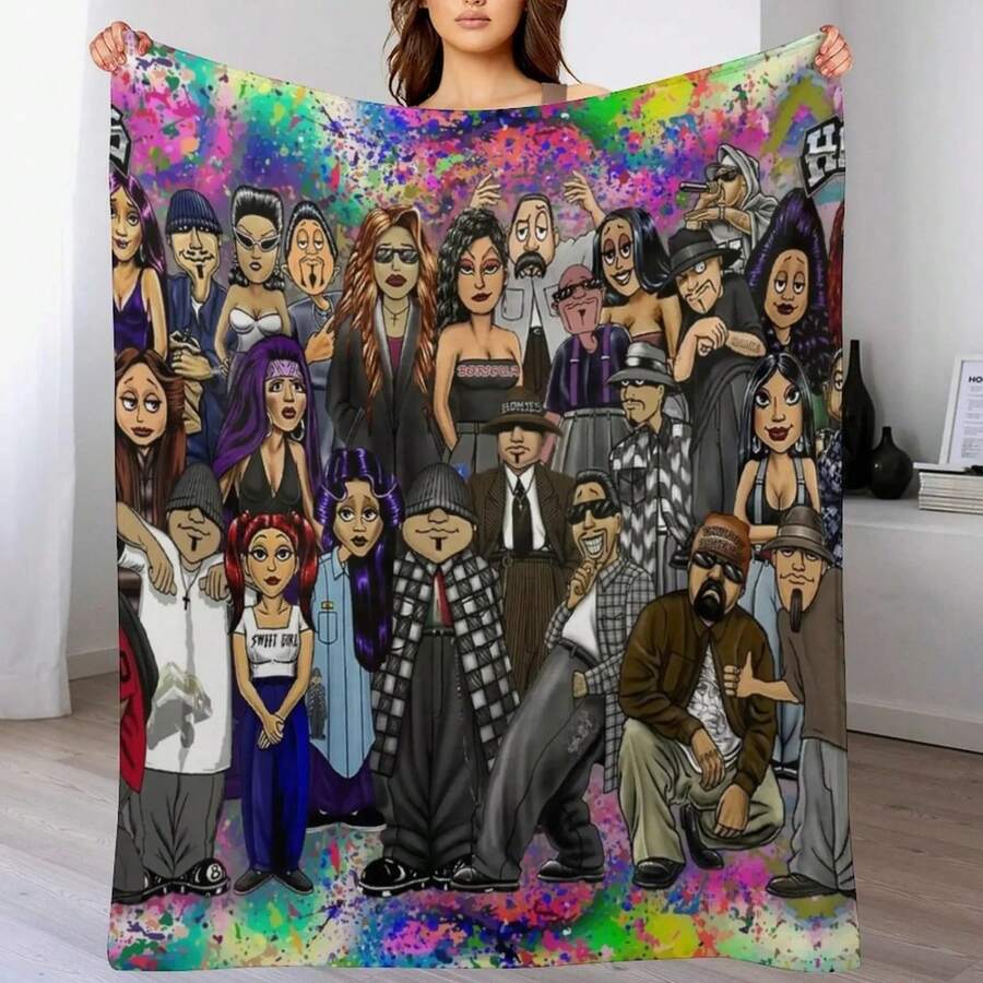 Lil Homies Throw Blanket Furrys Soft Beds Summer Luxury St Blankets - Black4 - Xem 1