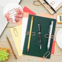 6-Piece Stainless Steel Pen Clip Set - Multifunctional Metal Hook With Pen Holder Design, Suitable For Diary, Document, Office Organization, And School Supplies (Mixed Colors),School Teacher Office Supplies Stuff,Bible Study Supplies Notebook Book