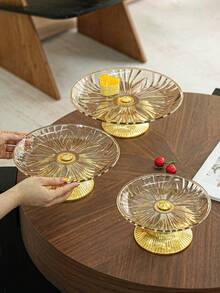 1pc Multi-Size Snack, Candy, Dried Fruit Tray, Wedding Party Holiday Daily Desktop Organizer High Foot Tray, Party Tableware Event Celebration High Foot Tray, Reusable