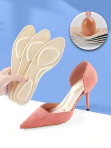 2pcs 4D Soft Memory Foam Insoles For Women, Suitable For High Heels & Flats, Breathable & Washable Shoe Pads - Pointed High Heels Insoles - View 2
