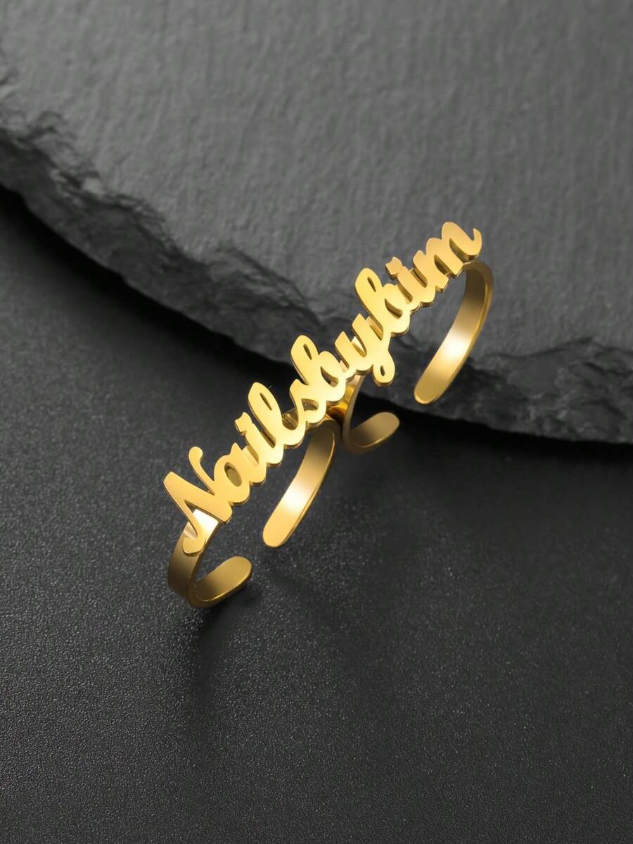 1 Stück personalisierter beidseitiger Namensring, modisches Geschenk, Paar-Ringe, Gold- & Silberringe, individualisierbare Accessoires, unisex Ringe, personalisiertes Geschenk, individualisierter Namensring, modisches Schmuckgeschenk für Damen & Herren, Weihnachtsgeschenk, Halloween-Geschenk, Jahrestags-Geschenk, Geburtstags-Geschenk