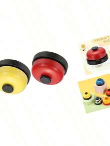 PATIKIL Call Bell, 2.83 Inch Small Desk Service Ring Bell Buzzers For Front Desk Retion Counter Dinner Bar Hotel Classroom Game, Yellow Green, 1 Pack