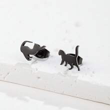 1 Đôi bông tai mèo nhỏ bằng thép không gỉ, bông tai hình mèo nhỏ dễ thương và tối giản, trang sức thời trang cho nữ - GED483 - Xem 11