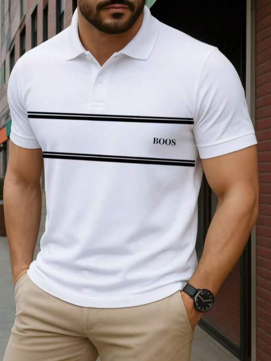 BOOS Men's Polo Neck T-Shirt - trắng - Xem 1