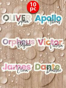 1/3/10pcs Personalized Name Label Stickers, Colorful Cartoon Font Waterproof Text Stickers For Water Bottles And Personal Items - Multicolor - View 16