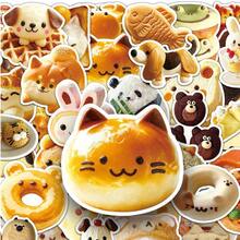 50 件可爱食物贴纸动物形状食物贴纸卡哇伊贴纸卡通可爱贴纸趣味贴纸防水乙烯基贴纸适用于水瓶笔记本电脑手机滑板自行车行李吉他 - 彩色 - 查看 2