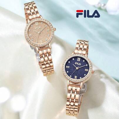 FILA Orologio al quarzo premium per signora Fila - Con cassa in cristallo brillante, quadrante in madreperla e bracciale in acciaio | Regalo di lusso per lei