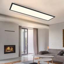 1/2 LED Panel Black/White Ceiling Light Dimmable 3000k-6500k Ceiling Lamp 120x30CM Long With Remote Control 48W Kitchen Lamp Flat Office Lamp Modern Ceiling Panel Daylight Lamp Rectangular For Kitchen Living Room Office - 120x30CM-48W - 查看 11