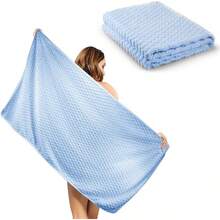 Toalla de baño Extra Grande:33.5*59 Pulgadas Toalla de baño súper Absorbente, Secado rápido, Ligero y Adecuado para baño, natación, Playa, Camping, Gimnasio - Azul - Ver 12