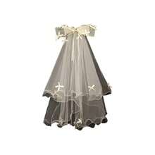 Dark Halloween Bride Veil, Black & White Bridal Headpiece With Bow, Funny Costume Hair Accessory For Women