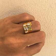 1pc 18K Gold Plated Stainless Steel Sparkling Zirconia Decor Multi-Layer Wrap Ring, Suitable For Women's Daily And Wedding Wear, Gift - Diamond Ring - View 6
