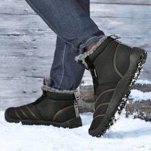 Herren Herbst/Winter Neue Dicke Warme Winterschuhe, Outdoor Wanderstiefel, Schneestiefel, Leichte Rutschfeste Stiefel
