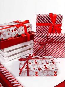1 Roll 43*300cm Red Series Wrapping Paper, Christmas Gift Wrapping Paper, Valentine's Day Birthday Gift Wrapping Paper, Large Size Gift Wrap - Multicolor - View 6