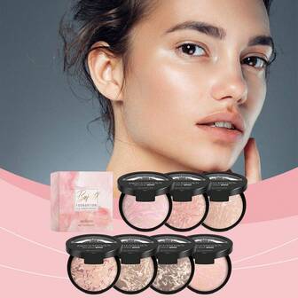 Serie de polvos correctores - Polvos compactos de textura fina y ligera con acabado mate para retoques, polvo corrector portátil #07