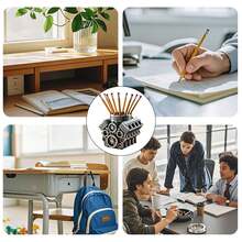 1pc Pen Holder With V8 Engine, Business Card Pencil Holder V6 Engine Model Block Business Card And Pen Holder 3D Printed Car Accessories For Men Desk Organizer - Nhiều màu - Xem 4