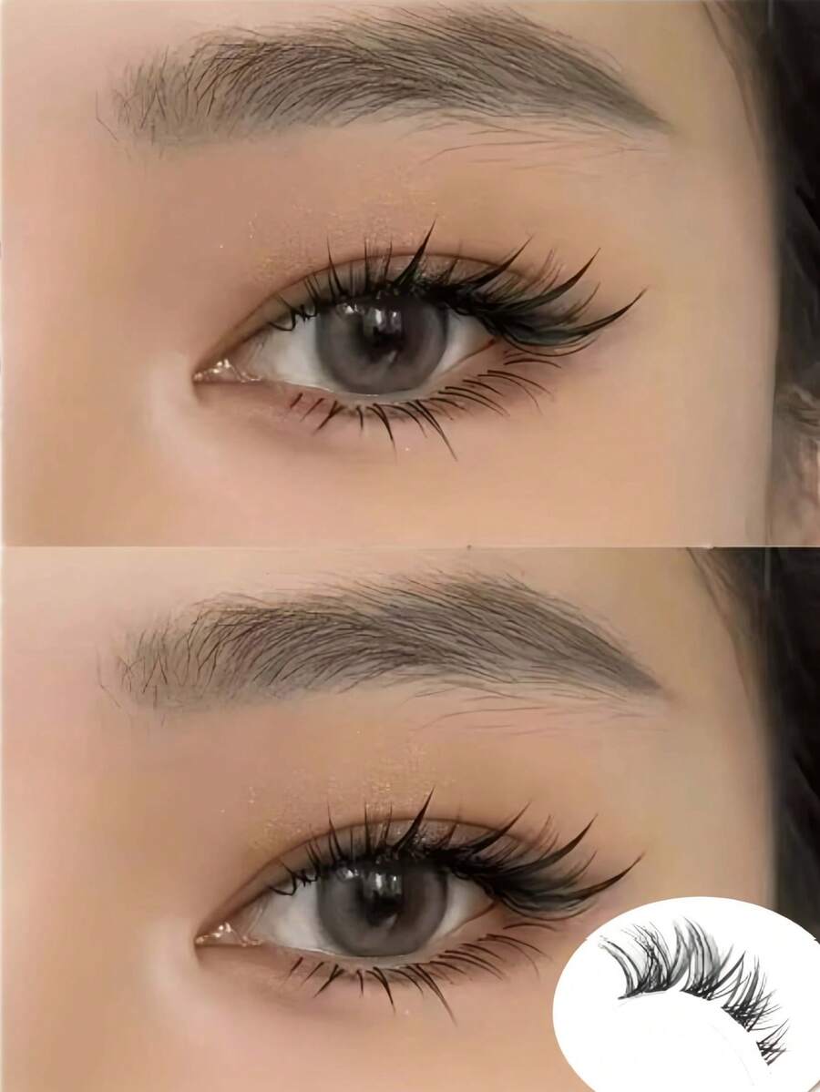 10 Pairs Of Fox Eyelashes, With Lengthened Outer Corners For A Seductive Look, D-Curl For Refined Curl, Made Of Faux Mink With Well-Defined Strands, Reusable And Beginner-Friendly,Eye Lashes,Natura Lashes,Lashes Cat Eye. Ideal For Daily Use, Christmas, Weddings, Dates, And Other Occasions Requiring A Polished Makeup Look, Making Them Gift Option. - 眼尾拉長款 - 查看 1