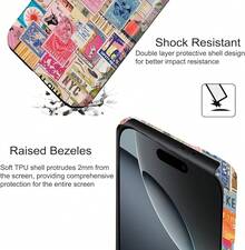 For IPhone 15/14/13 Case Cute Design Strong Magnetic Cute Slim [Compatible With MagSafe] Wireless Charging Phone Case 2 In 1 Shockproof Heavy Duty Protection Cover 6.1", Turtle Shell2025.1apple006 - Con dấu cổ điển màu hồng - Xem 4