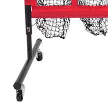 Baseball & Golf Training Net With 9-Grid Target, 42-48 Inch 3-Level Height Adjustment, Red & Black Contrast Design - Red - View 7
