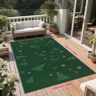 1 st. juldekorativ matta för utomhusbruk, lämplig för halkfri badrumsmatta, badrumsmatta, smutsig halkfri badrumsmatta - lämplig för trädgård, badrums- och sovrumsdörrar samt köksdekor, dekorativ matta