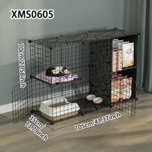 Indoor Cat Cage Home Cat Villa Cat House Rabbit Cage With Partial Storage Layer Small Dog Cage Dog Game Fence Cat Fence - Multicolor - View 5
