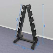 Soporte para mancuernas, soporte de acero con estructura en A para gimnasio en casa - Negro - Ver 3