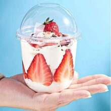 210/20/30/50个装 250毫升/360毫升/500毫升甜点杯，圆形慕斯杯带盖，蛋糕和派对食品容器带盖，适用于甜点、蛋糕、水果，客厅、厨房和办公室，婚礼、派对、生日、节日和派对用品 - 無色 - 查看 8