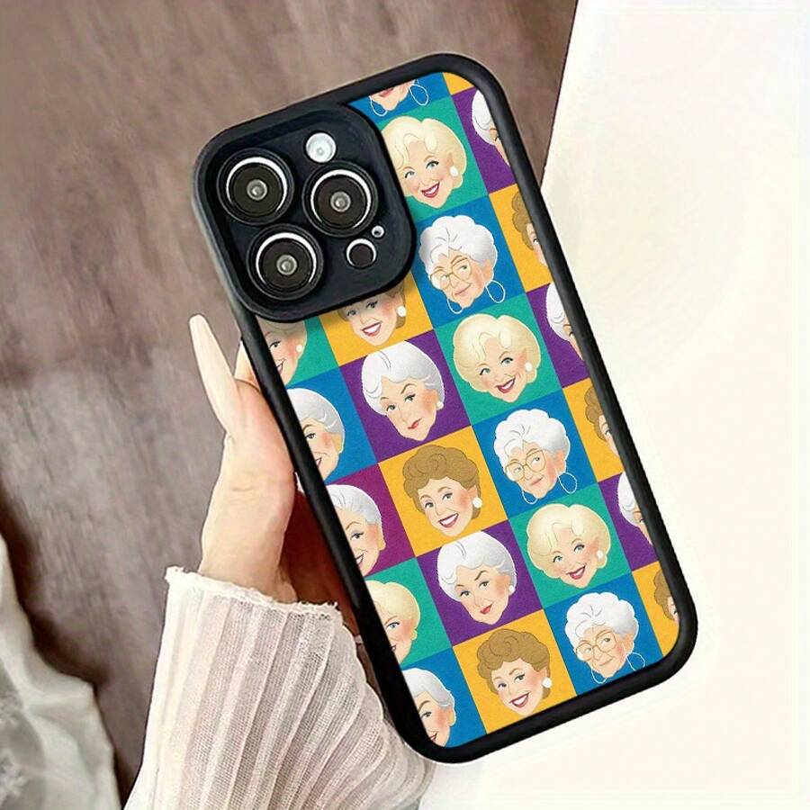 A Phone Case Featuring A Cartoon Face Design, Compatible With For Iphone Models 16, 15, 14, 13, 12, 11, XR, XS, X, Plus, Pro, And Max, This Stylish And Durable Case Is Perfect For , Offering High-Quality Protection That Is Scratch-Resistant And Lightweight, Making It An Ideal Gift And A Popular New Item,Suitable For IPhone17 Air - 黑色 - 查看 1